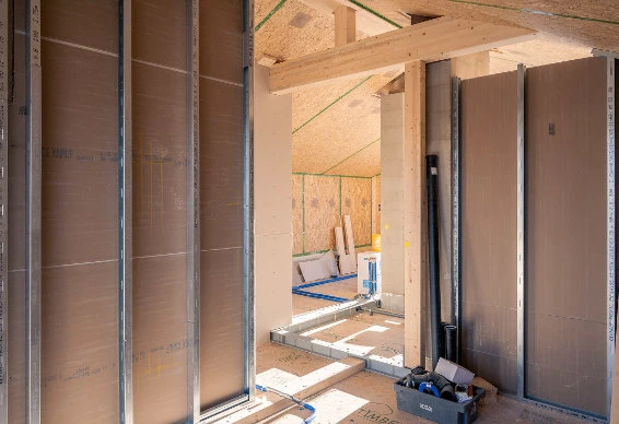 Aufteilung eines Raums vor Estrich